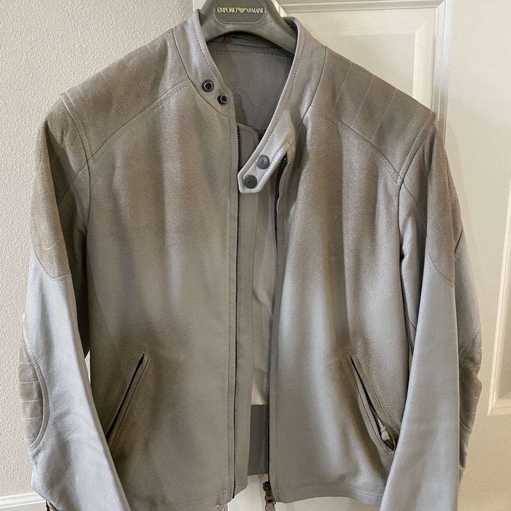 Emporio Armani leather jacket biker style.